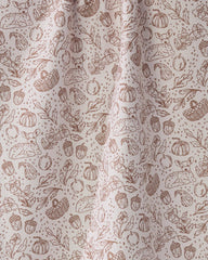 Cozy Flora Tea Towel: Black
