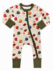 2-Way Zip Romper, Vintage Football Playbook: 6 - 12 mo.