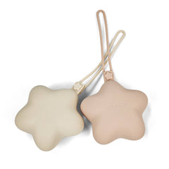 Ali+Oli Silicone Pacifier Case 2 pack Star (Blush & Sand)
