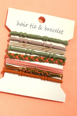 Boho Multi-Style Hair Tie Bracelet Set | Pastel Ivory