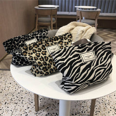 Leopard Print Large Capacity Makeup Bag (Brown)