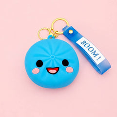 Dumpling Coin Purse Keychain |  BLUE