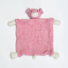 Organic SHERPA Lovey Baby Security Blankets (13 STYLES): OS / Pig (Stone)