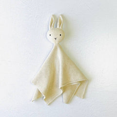 Bunny -Organic Baby Lovey Security Knit Blanket Cuddle Cloth: Pink