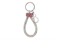Rhinestone Wristlet Fashion Key Chain: Black