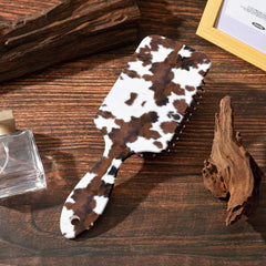 Large Paddle Hair Brush - Cow + Brown