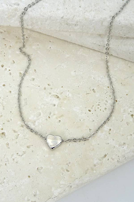Classic Mini Heart Necklace  | Silver