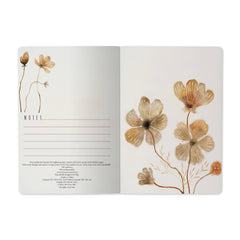A5 Notebook - Blush and Golden Flowers 
