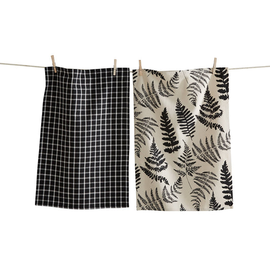 SALE Fern Dishtowel Set of 2 - Black, Multi