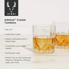 Admiral™ Stemless Crystal Lowball Tumblers - Set of 2