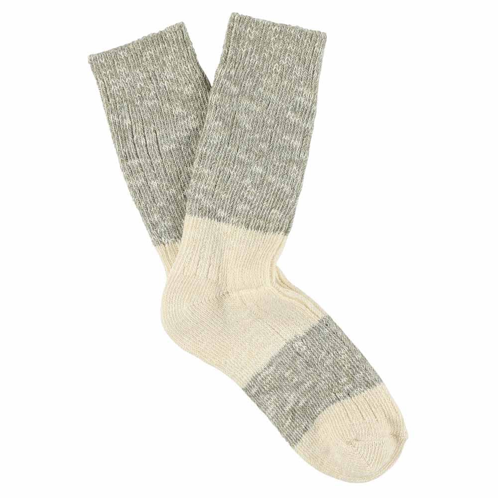 Women Melange Block Socks - Light Grey / Ecru: EU 36/41   UK 3.5/7   US 6/9.5