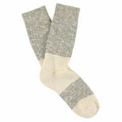 Women Melange Block Socks - Light Grey / Ecru: EU 36/41   UK 3.5/7   US 6/9.5