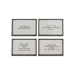 Metal & Glass Frame with Easel & Saying, Gunmetal Finish, 4 Styles (Holds 4" x 6" Photo)