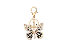 Rhinestone Sparkling Butterfly Themed Key Chain: Pearl