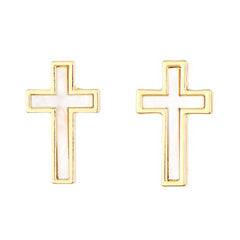 Mother of Pearl Cross Jewelry - Gold Plated