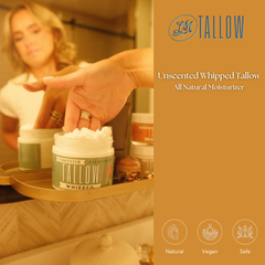 Vanilla Whipped Tallow Moisturizer | Premium Beef Tallow Skincare | Lady May Tallow: 2oz