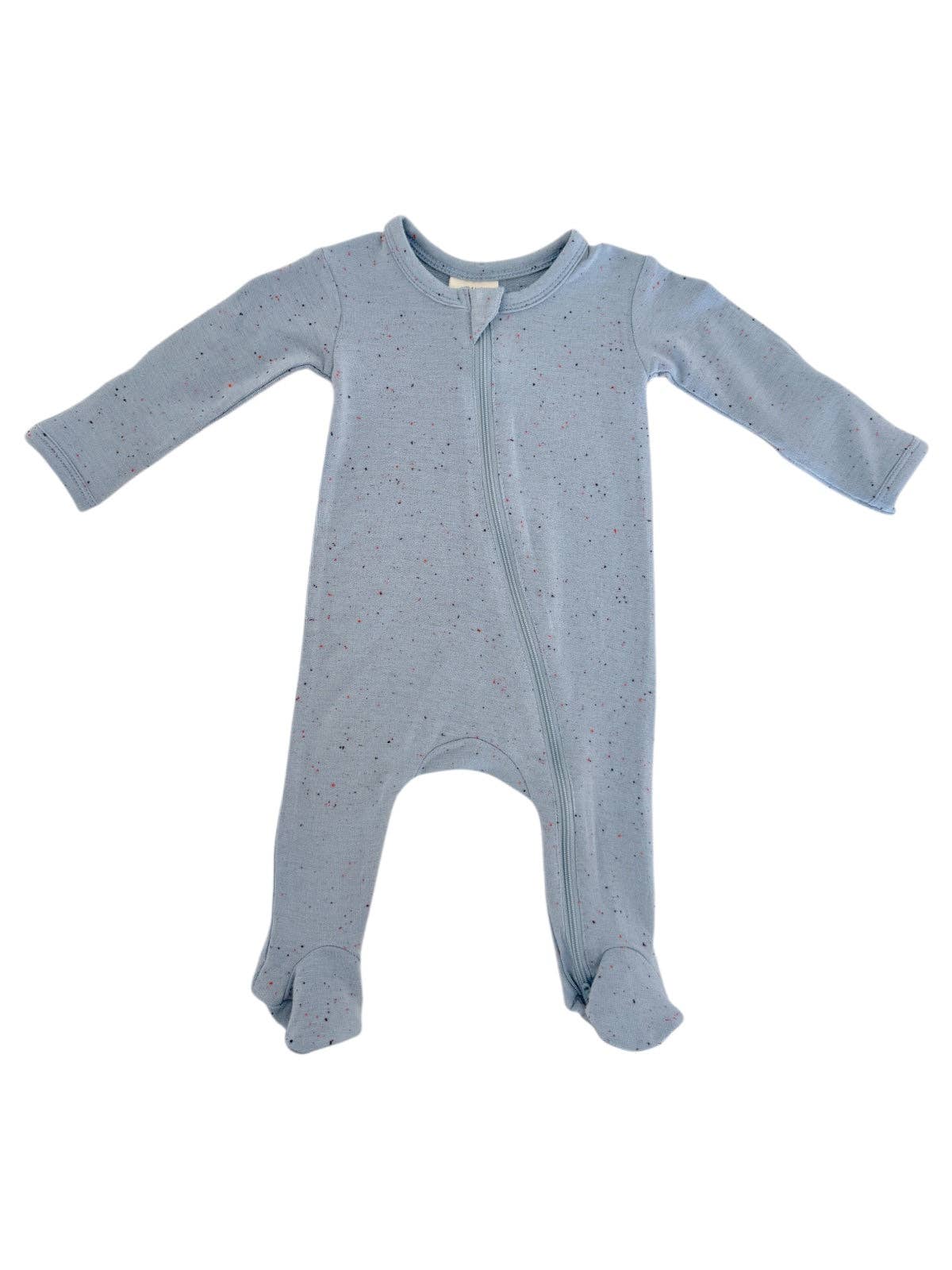 Glacier Speckle / 2-Way Zip Footie: 0 - 3 mo.