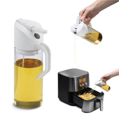 Oileroo Lite® - No Clog Oil Sprayer, Pourer and 1 Tbsp Doser: White