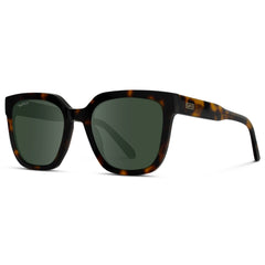 Wren - Square Polarized Sunglasses for Women: Glossy Black / Black Lens