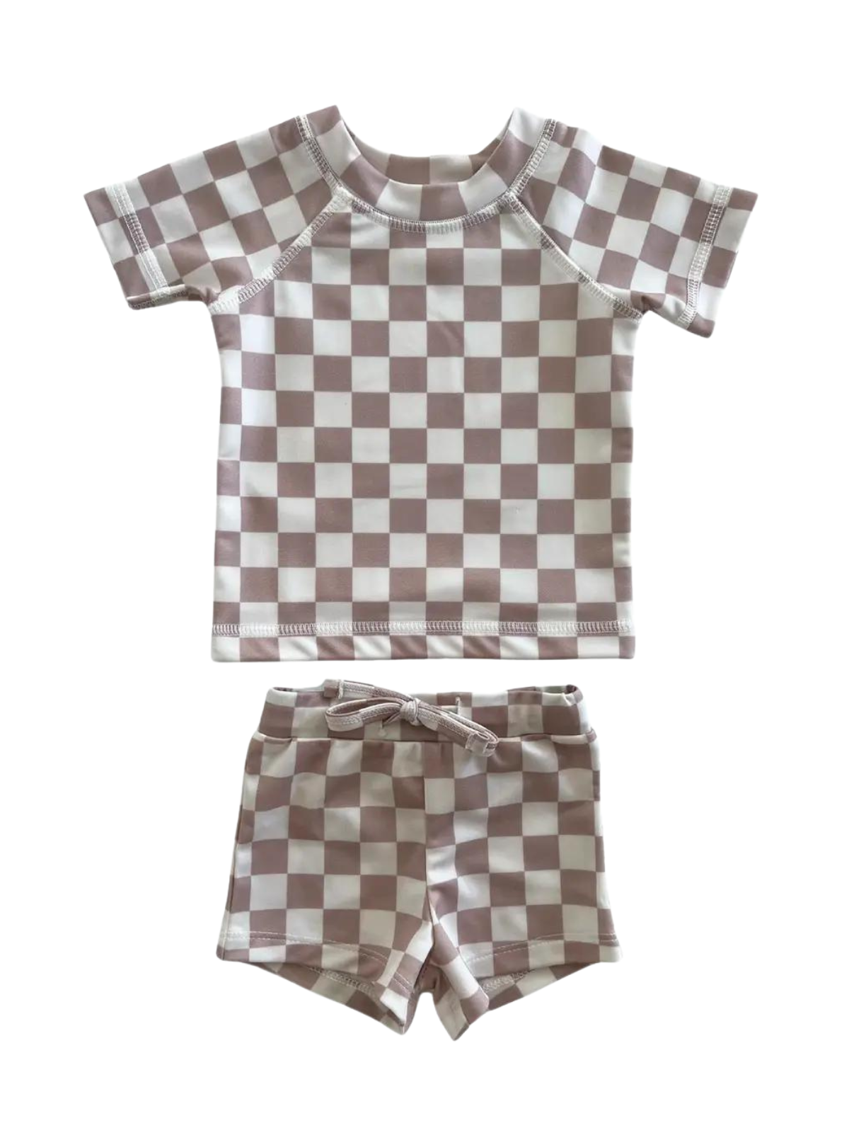 Tiramisu Checkerboard / Cove Rashguard Set / UPF 50+ (Baby): 2Y