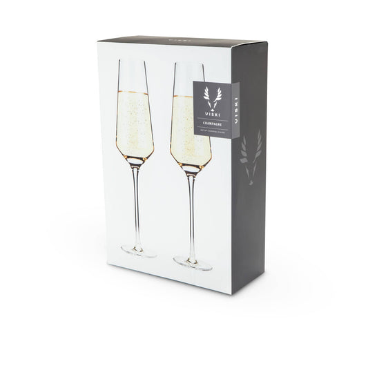 Raye™ Angled Crystal Champagne Flutes - Set of 2 by Viski
