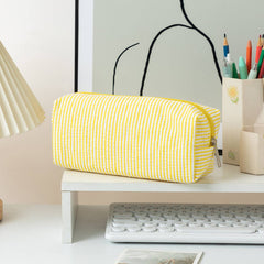 Striped Makeup Pencil Pouch: Pink