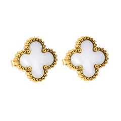 Vintage Clover  Stud Earrings | Black
