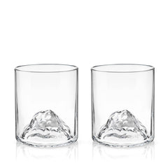 Pacific Northwest Mountain Themed Crystal Tumblers -Set of 2