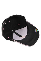 Breast Cancer Awareness Ribbon Baseball Cap: BLACK / ONE SIZE