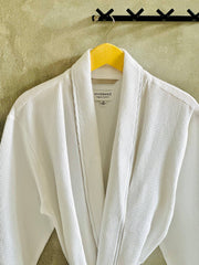Women's Organic Waffle Weave Bath & Spa Robe (3 Colors): Pewter / L/XL