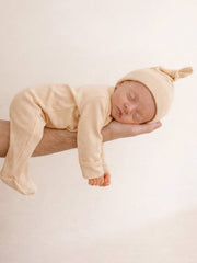 Biscuit / Organic 2-Way Zip Footie: 0 - 3 mo.