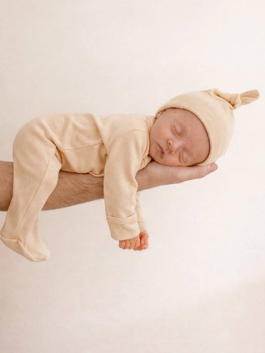 Biscuit / Organic 2-Way Zip Footie: Newborn