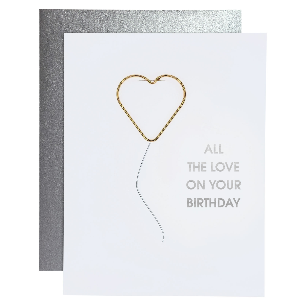 Love On Your Birthday Paper Clip Letterpress Greeting Card