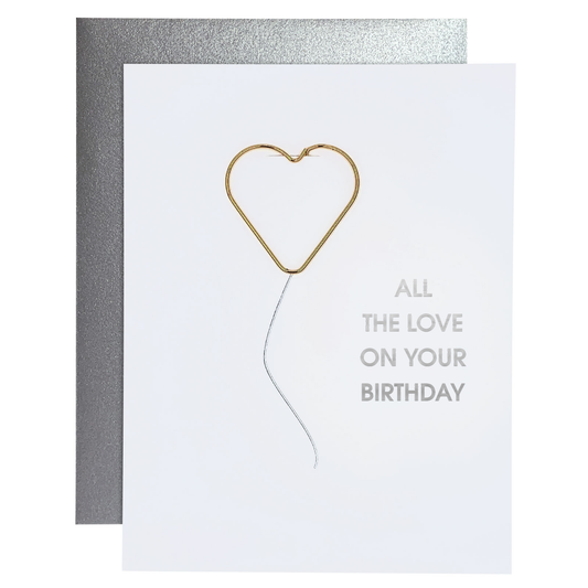 Love On Your Birthday Paper Clip Letterpress Greeting Card