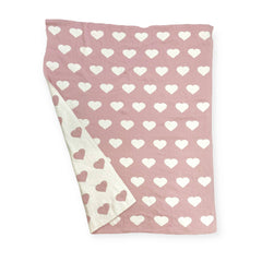 Hearts Reversible Sweater Knit Baby Blanket Organic Cotton: One Size