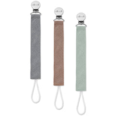 Ali+Oli Pacifier Clips Set of 3 – Linen Forest Tones