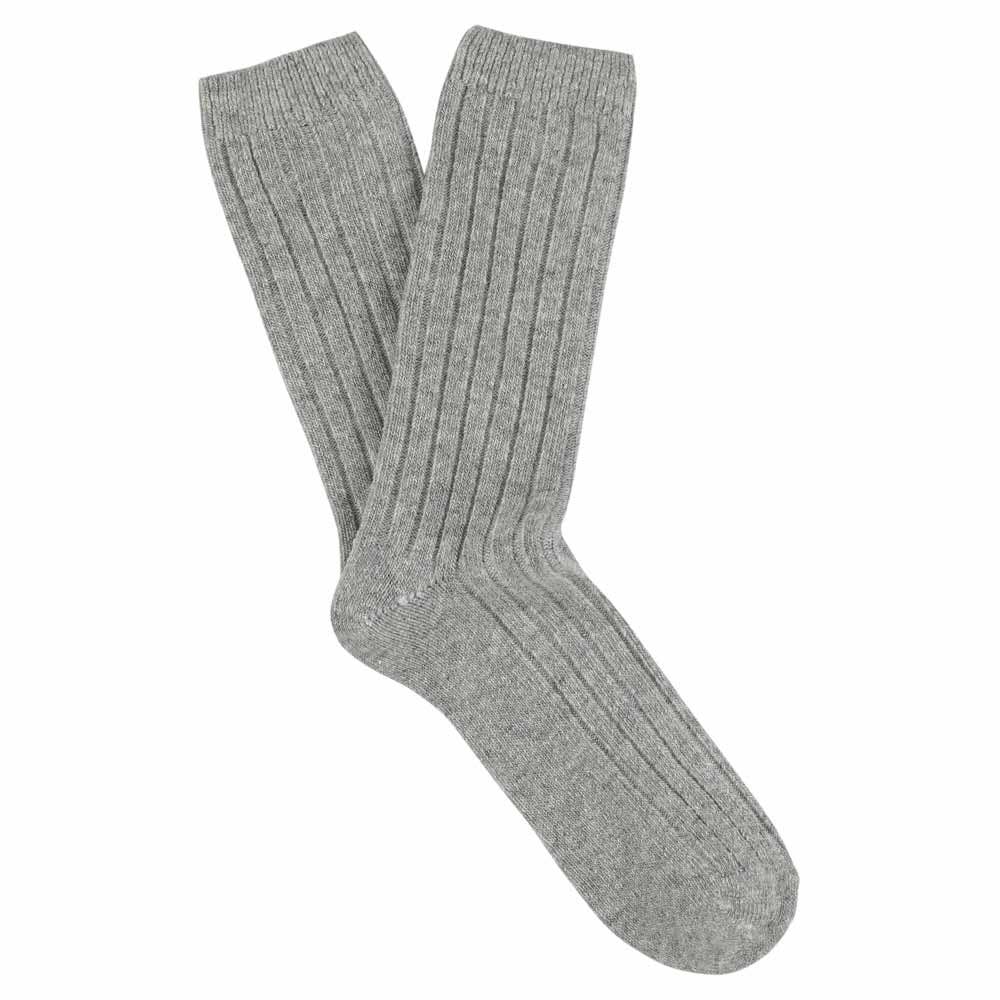 Cashmere Crew Socks - Light Grey: EU 41/45 UK 7/10 US 8/11