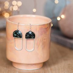 Modern Stone Chandelier Earring - African Turquoise/Silver