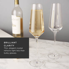 Raye™ Angled Crystal Champagne Flutes - Set of 2 by Viski