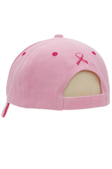 Breast Cancer Awareness Ribbon Baseball Cap: WHITE / ONE SIZE