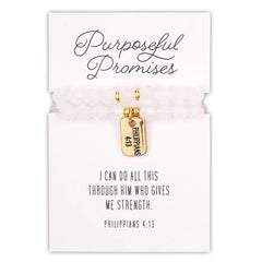 Glass Bead Tagged Bracelet - Gold Plated