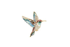 Ladies Fancy Rhinestone Hummingbird Brooch Pin
