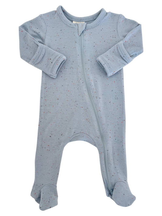 Glacier Speckle / 2-Way Zip Footie: 6 - 9 mo.