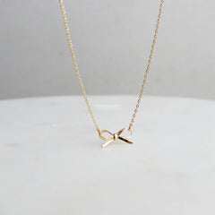 Gold Bow Necklace