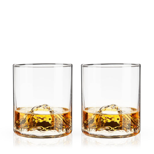 Pacific Northwest Mountain Themed Crystal Tumblers -Set of 2