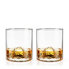 Pacific Northwest Mountain Themed Crystal Tumblers -Set of 2