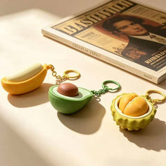 3D Fruit Tart Fidget Keychains | 40KC184: Durian