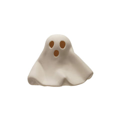 Stoneware Ghost with LED Light, White (Batteries Included)