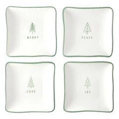 Face to Face Appetizer Plates - Joy, Peace, Love, Merry - Set of 4