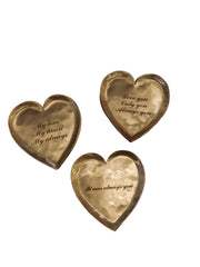 Decorative Brass Heart Shaped Dish with Saying